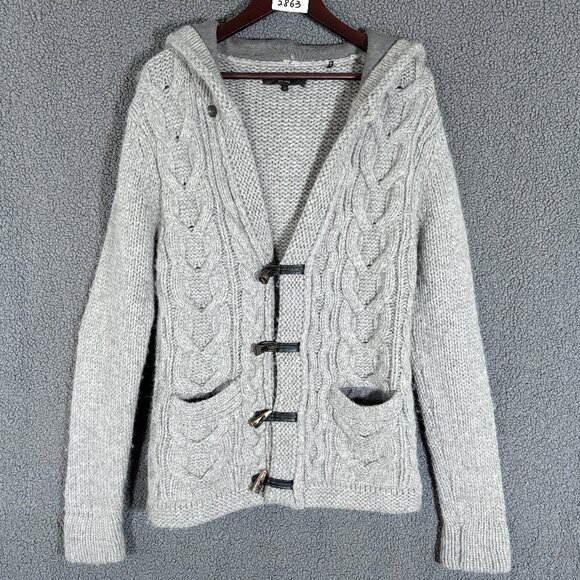 Rag & Bone Alpaca Wool Hooded Cardigan Sweater - Men's Size M - Gray - Picture 1 of 9